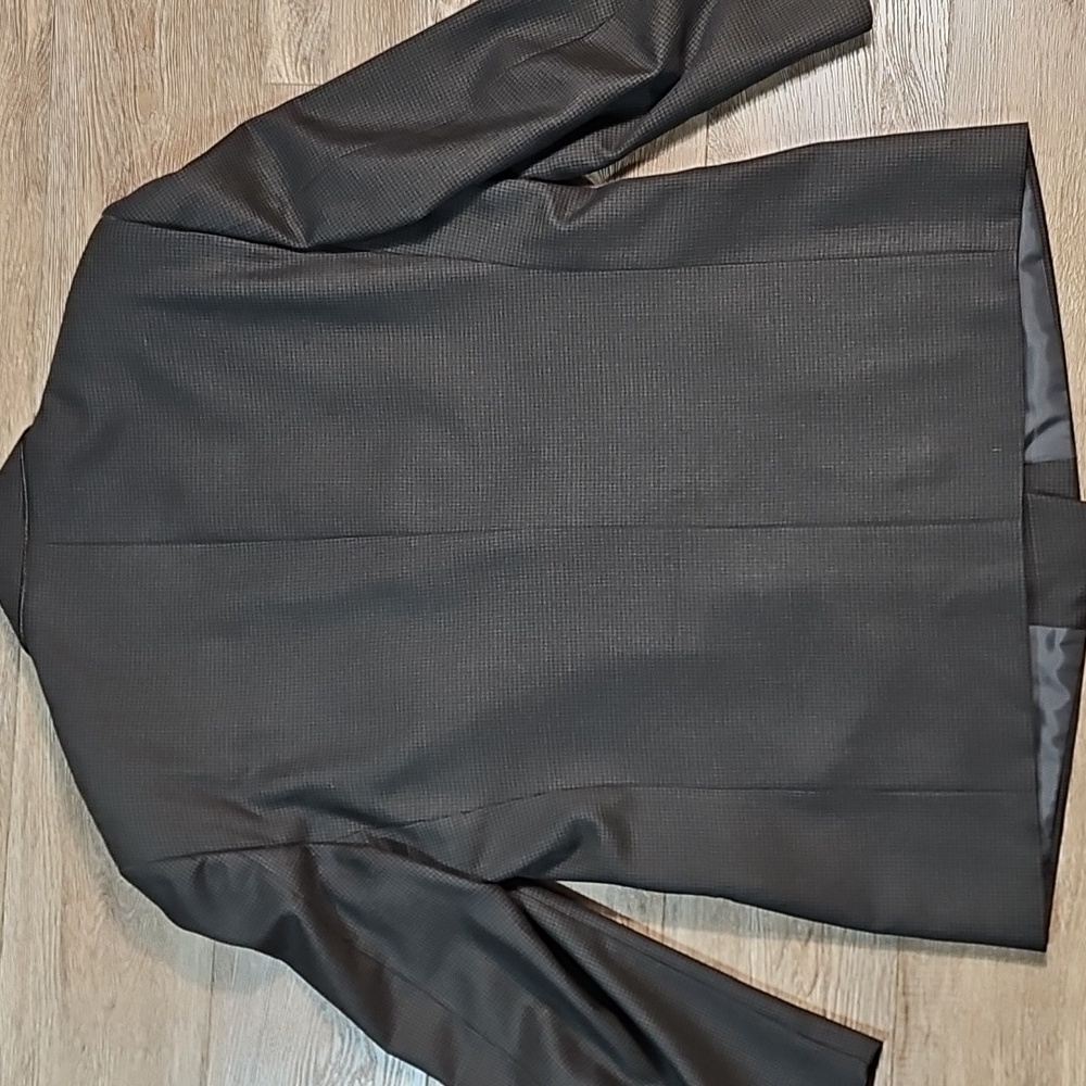Datti Italy Wool Brown & Black Houndstooth Double Breasted Blazer Jacket 44R - Picture 6 of 16